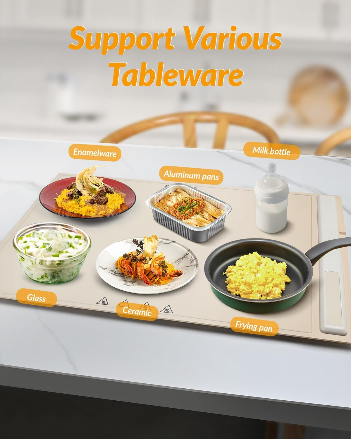 Electric Warming Trays for Food, Foldable & Portable Warming Tray with Silicone Nano-Material, Full-Surface Heating Mat with Adjustable Temperature, Versatile Food Warmers for Buffets Potluck Party.